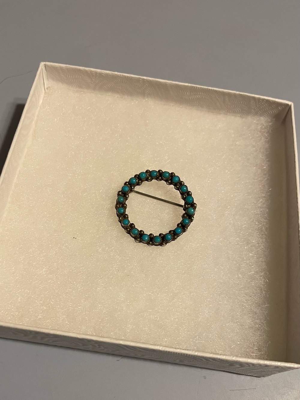 Turquoise Circle Brooch